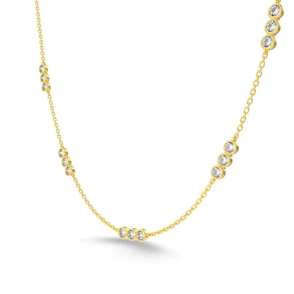 Simplicity Design Delicate Jewelry S925 Silver Link Chain Multiple Circle 5A Cubic Zirconia Stone Women Necklaces