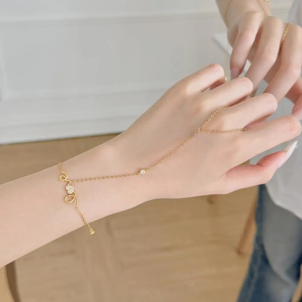 925 Sterling Silver Heart Chain Bracelet DY150607 product image 6
