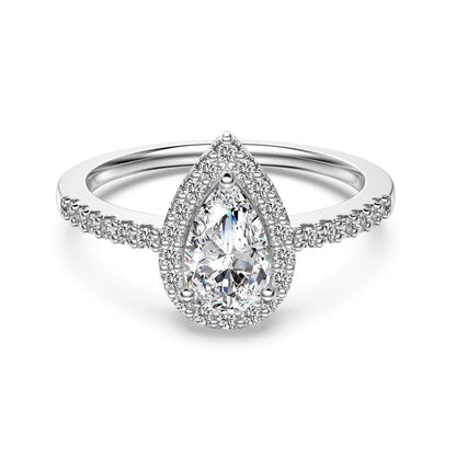 925 Silver Teardrop 5A CZ Engagement Ring DY121465 by KAKODIY
