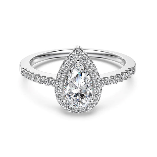 925 Silver Teardrop 5A CZ Engagement Ring DY121465 by KAKODIY