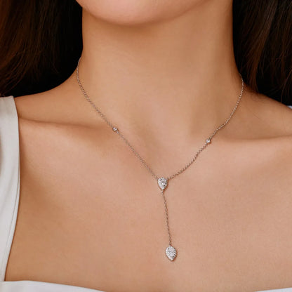 925 Silver Teardrop CZ Pendant Necklace DY190832 product image 3