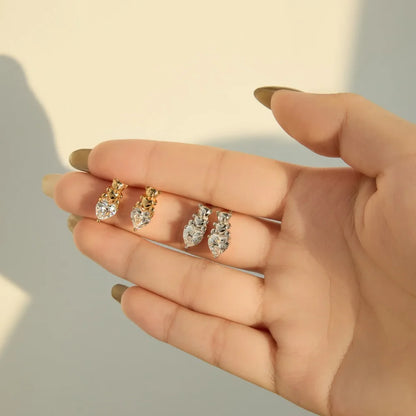 KAKODIY Cute Design Mini Fine Jewelry Rhodium Plated Champagne Gold 925 Sterling Silver 5A Cubic Zirconia Bear Heart Stud Earrings Women - product image 4