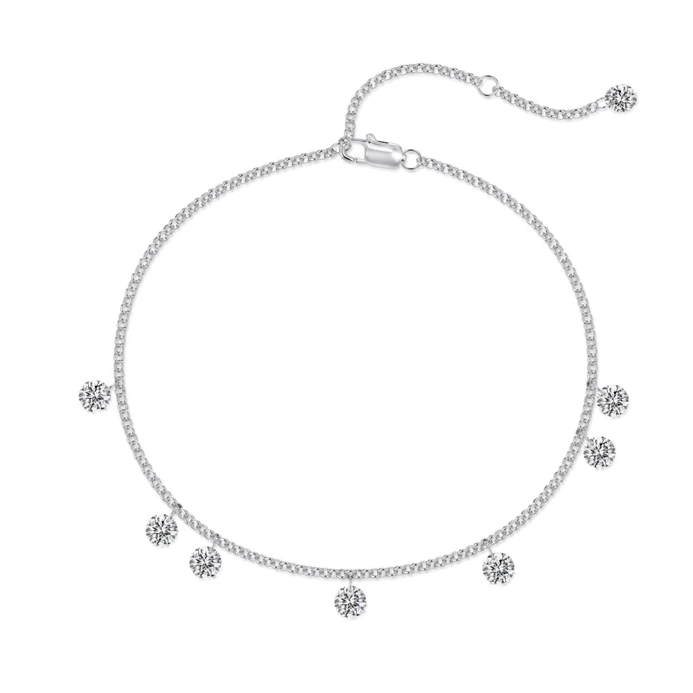 925 Sterling Silver 5A CZ Charm Bracelet product image 7