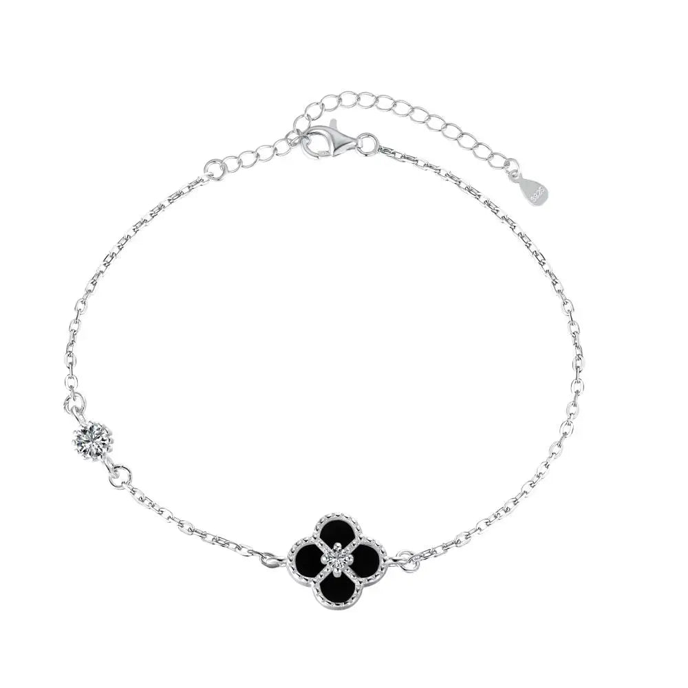 925 Sterling Silver Clover Charm Bracelet product image 12