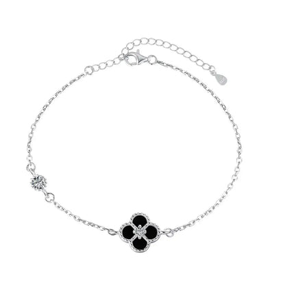 925 Sterling Silver Clover Charm Bracelet product image 12