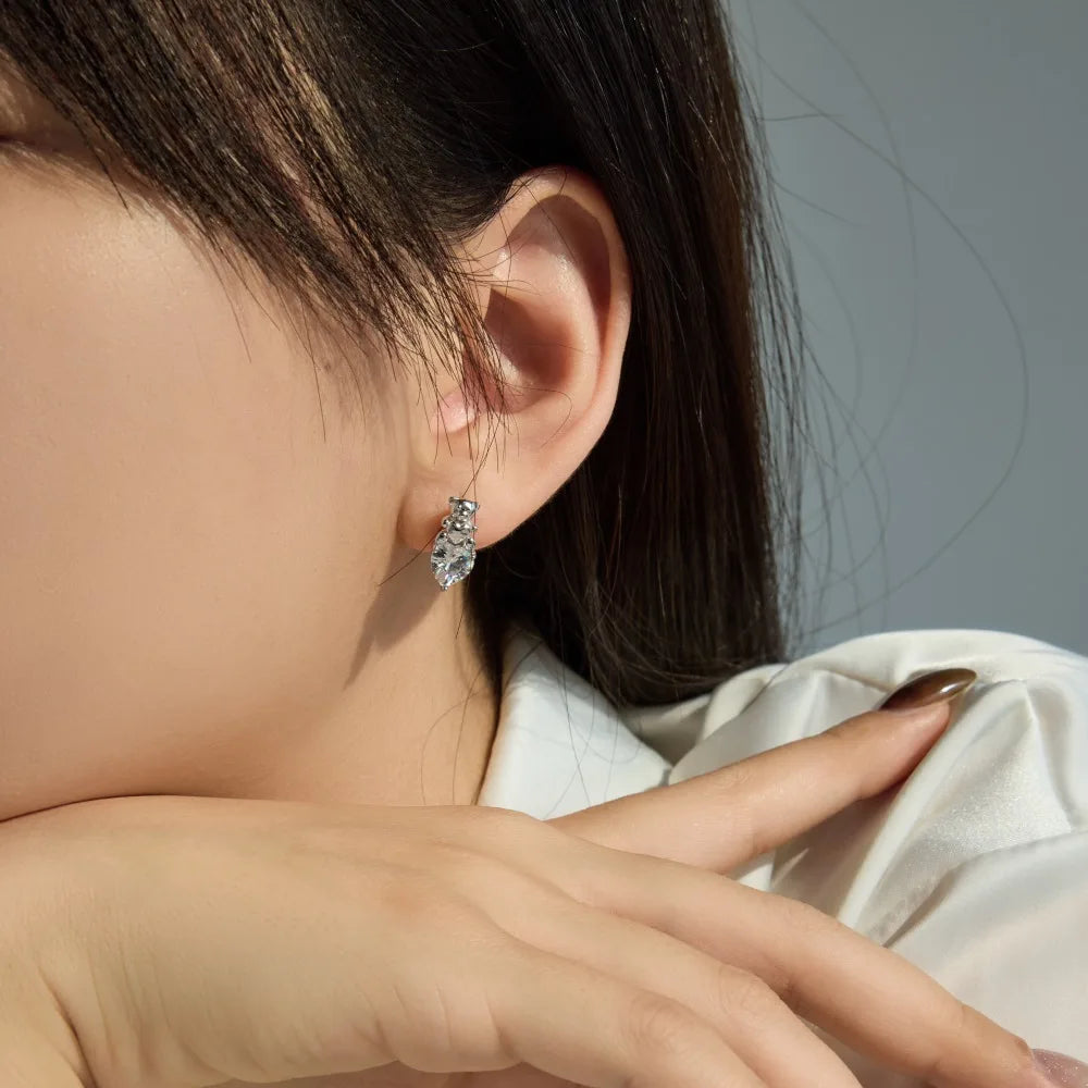 KAKODIY Cute Design Mini Fine Jewelry Rhodium Plated Champagne Gold 925 Sterling Silver 5A Cubic Zirconia Bear Heart Stud Earrings Women - product image 3