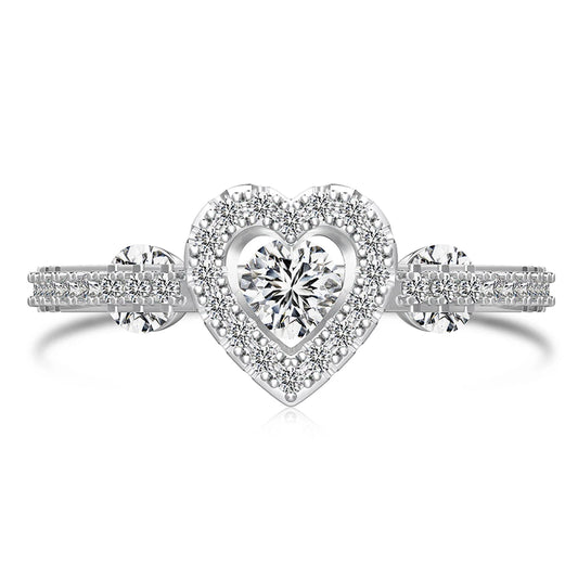 925 Silver Heart CZ Engagement Ring DY121128 by KAKODIY