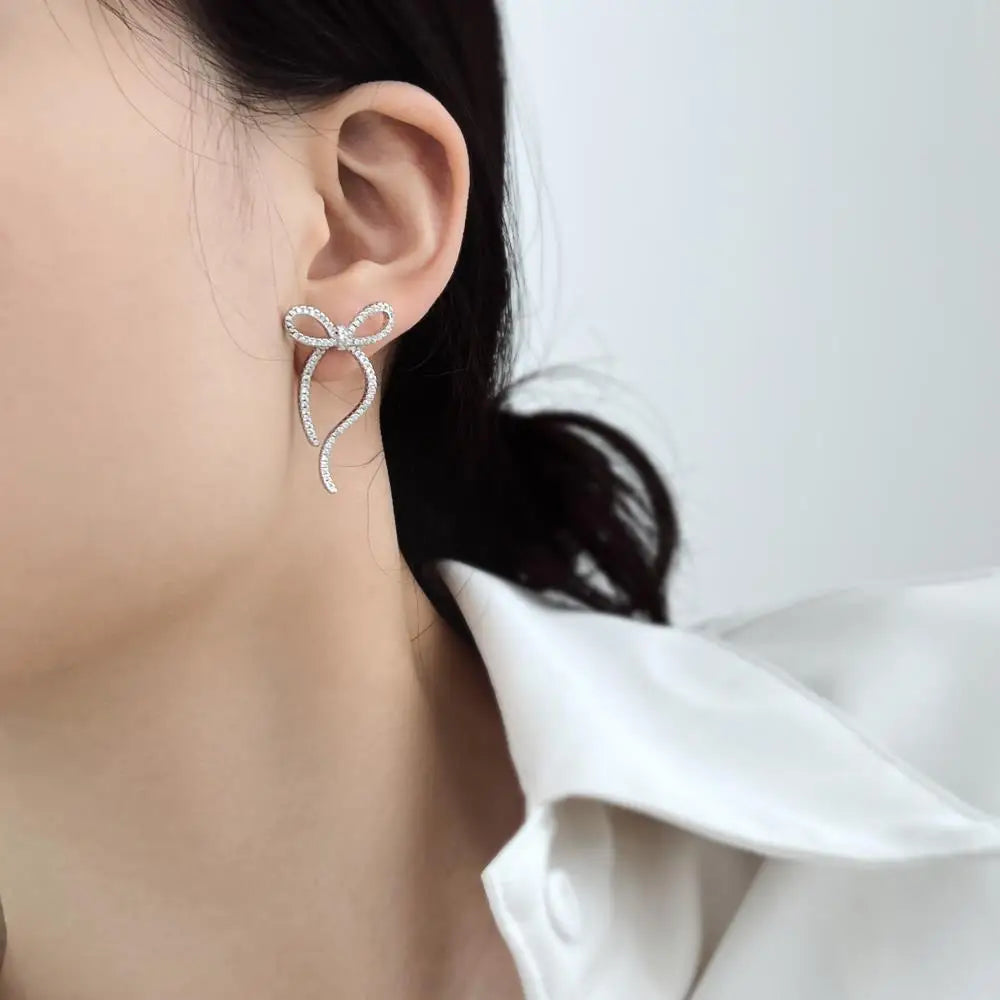 KAKODIY Gold Plated Designer Bow Earrings 925 Sterling Silver Fine Jewelry Earrings - product image 3