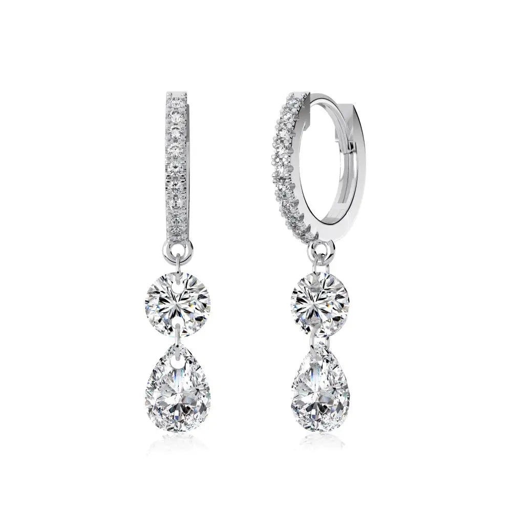 KAKODIY Luxury Zircon Drop Pendant 14K Gold Plated Earrings 925 Sterling Silver Fine Jewelry Earrings