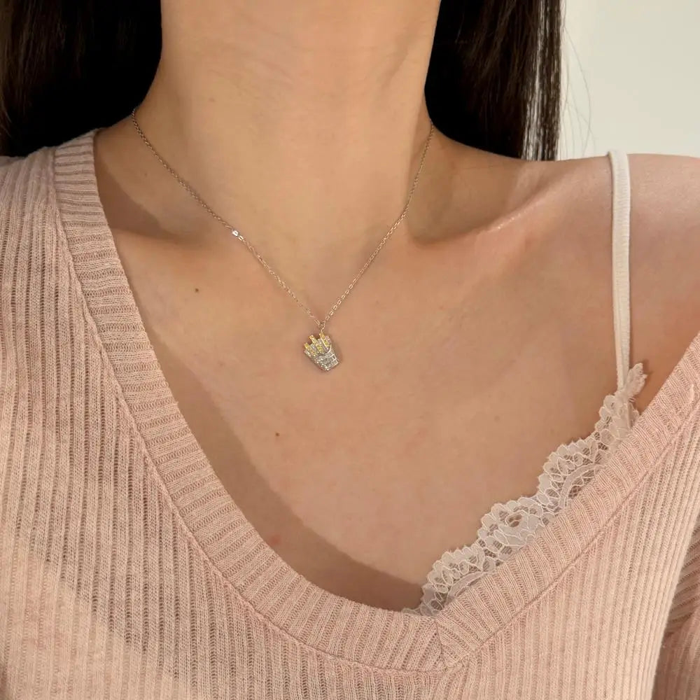925 Silver 5A CZ Pendant Necklace DY191221 product image 4