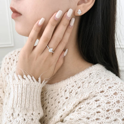 KAKODIY Small Cute Design Boutique Jewelry 925 Sterling Silver 5A Cubic Zirconia Shiny Pear Stud Earrings For Women Everyday Wear - product image 2