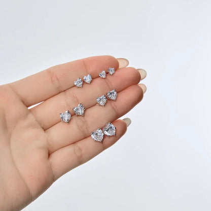 KAKODIY Small Charm Boutique Jewelry Hypoallergenic 925 Sterling Silver Multi Size Infinite Heart 5A Cubic Zirconia Stud Earrings - product image 2