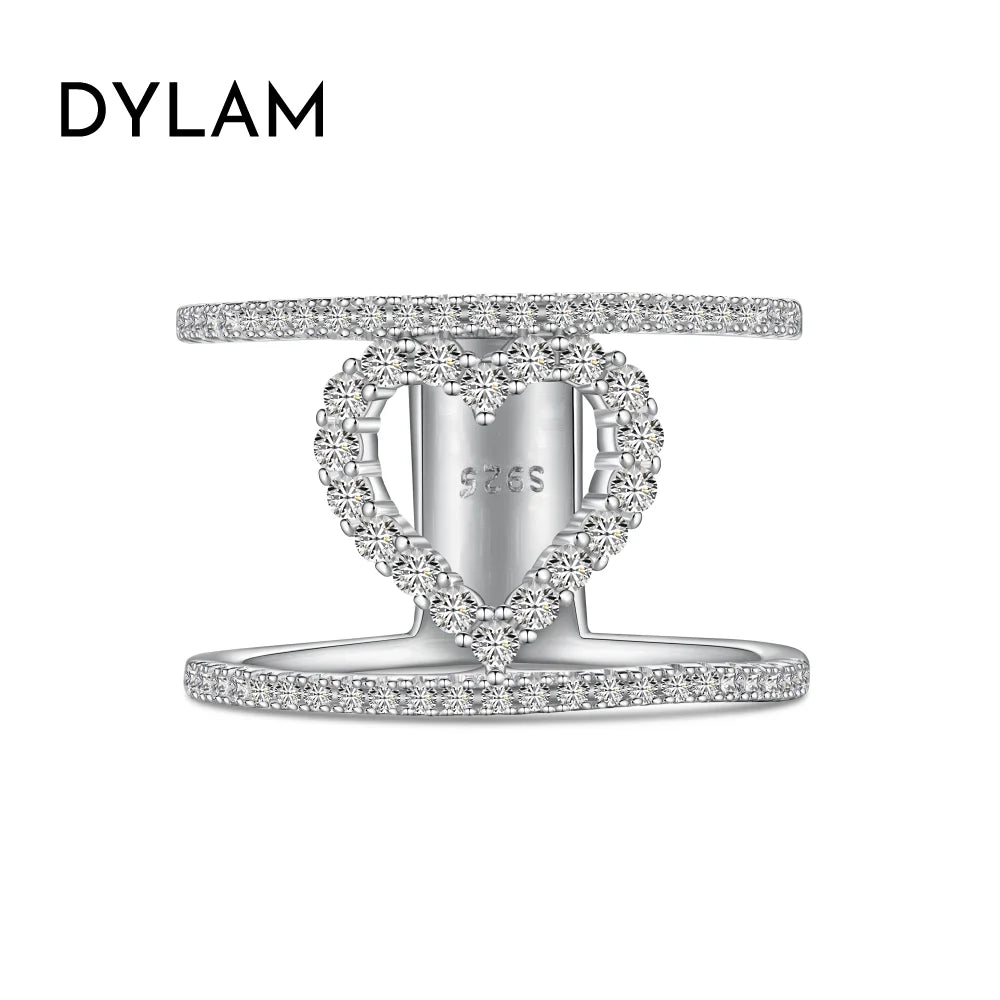 925 Silver Heart CZ Engagement Ring DY121019 product image 5