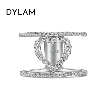 925 Silver Heart CZ Engagement Ring DY121019 product image 5