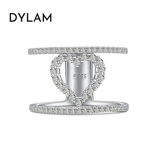 925 Silver Heart CZ Engagement Ring DY121019 product image 5